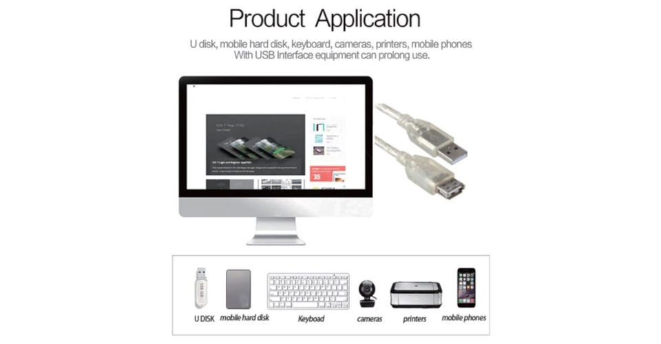 Astrotek USB 2.0 Extension Cable 30cm Feature 1