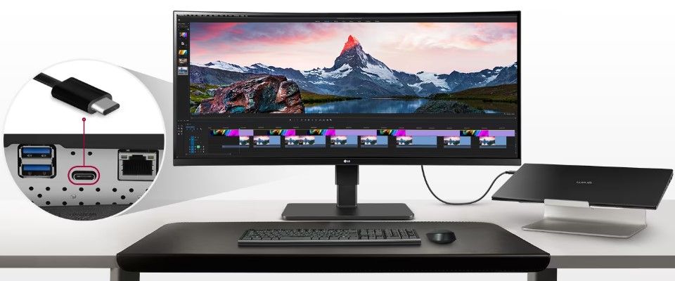 LG 34BQ77QC-B 21:9 UWQHD 60Hz IPS 34-inch Curved Webcam Monitor - Black Feature 4