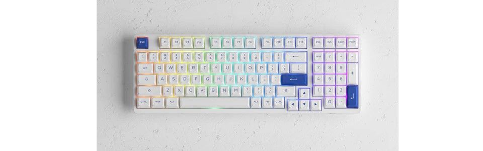 Akko 3098N White & Blue Multi-Mode TTC Flame Red Switch Keyboard Feature 1