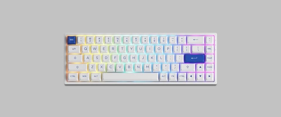 Akko 3068B Plus White & Blue Multi-Mode CS Jelly Pink Switch Keyboard Feature 1