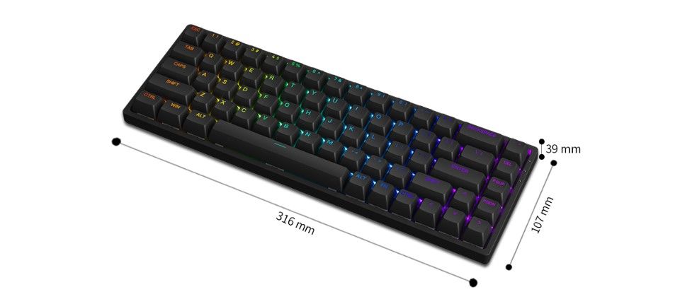 AKKO 3068S Shine-Through ASA Black Keyboard - Akko Jelly Pink Feature 1