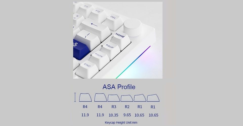 Akko 5075B Plus Blue on White Multi-Mode V3 Cream Blue Keyboard Feature 1