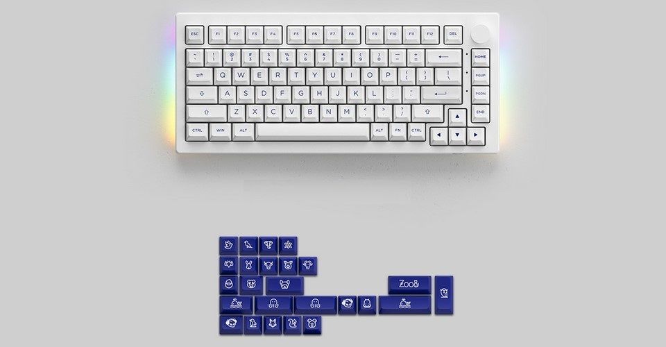 Akko 5075B Plus Blue on White Multi-Mode RGB Hot-Swap Haze Pink Silent Switch Keyboard Feature 5