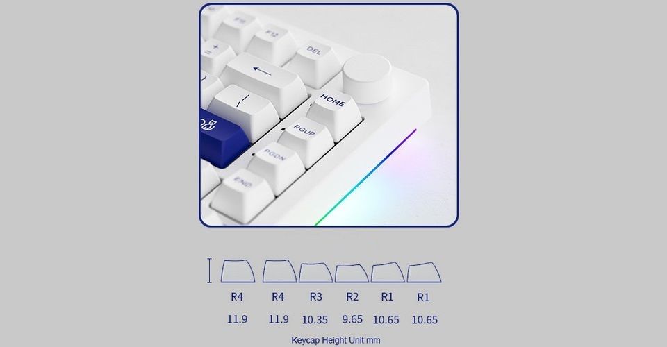 Akko 5075B Plus White & Blue Multi-Mode CS Crystal Switch Keyboard Feature 1