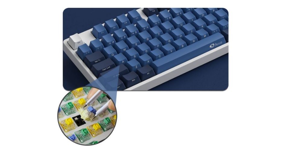 Akko 5087S VIA Ocean Star Side Printed CS Ocean Blue Switch OEM Profile PBT Double-Shot RGB Mechanical Keyboard Feature 3