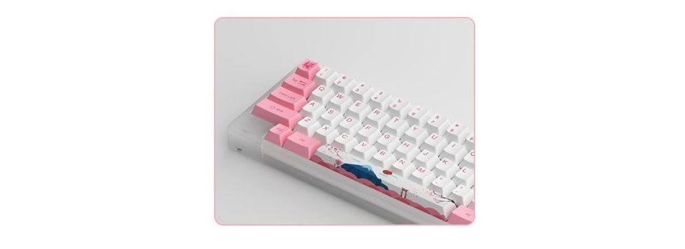 Akko ACR59-World Tour Tokyo CS Jelly Pink Switch Cherry Profile PBT Dye-Sub RGB Mechanical Keyboard - White Feature 1