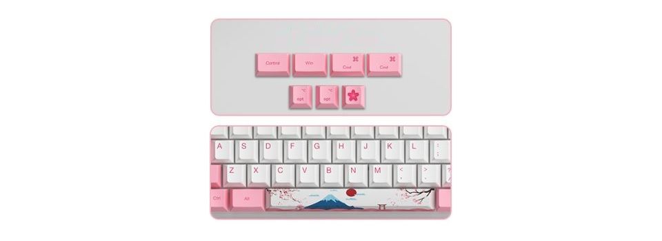 Akko ACR59-World Tour Tokyo CS Jelly Pink Switch Cherry Profile PBT Dye-Sub RGB Mechanical Keyboard - White Feature 2