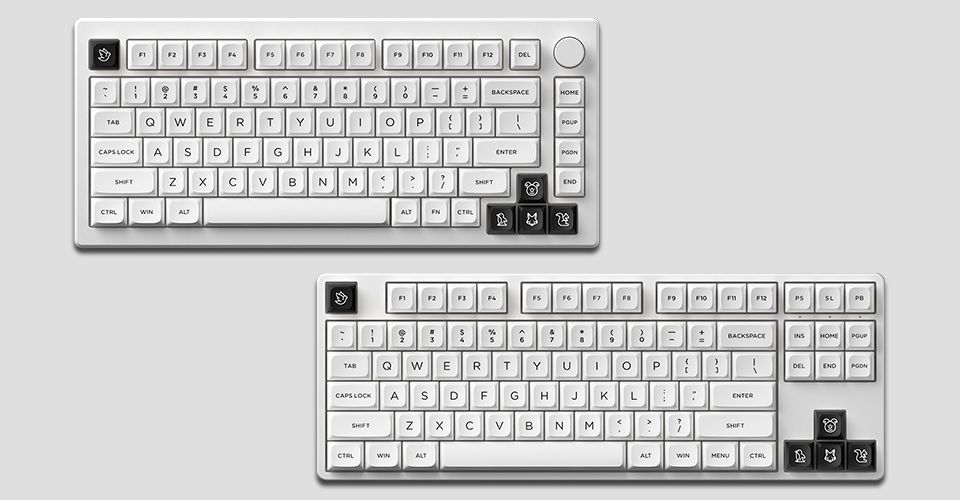 Akko MDA Profile Black on White Keycap Set - 227 Keys Feature 3