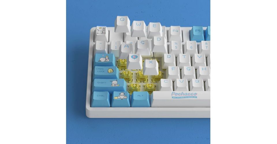 Akko Pochacco 5108B Plus V3 Cream Yellow Pro Switch OEM Profile PBT Dye-Sub RGB Mechanical Keyboard - Blue Feature 1