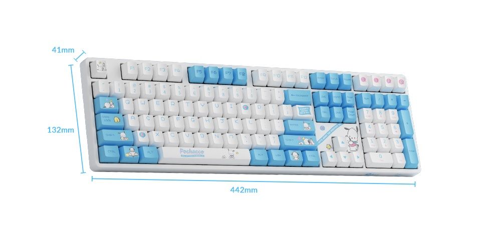 Akko Pochacco 5108B Plus V3 Cream Blue Pro Switch OEM Profile PBT Dye-Sub RGB Mechanical Keyboard - Blue Feature 7