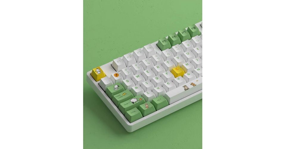 Akko Pochacco 5108B Plus V3 Cream Yellow Pro Switch OEM Profile PBT Dye-Sub RGB Mechanical Keyboard - Green Feature 2