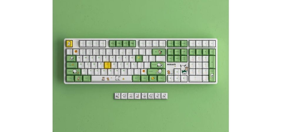 Akko Pochacco 5108B Plus V3 Cream Yellow Pro Switch OEM Profile PBT Dye-Sub RGB Mechanical Keyboard - Green Feature 4