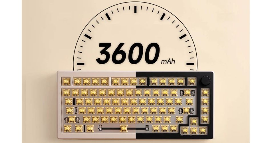 Akko MOD007B-HE Cream Yellow Magnetic Switch OSA Profile PBT Double-Shot Starry Sky Keycap RGB Keyboard - Black Feature 4