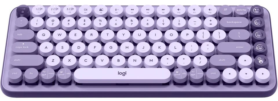 Logitech Pop Keys Wireless Mechanical Keyboard - Cosmos Lavender Feature 1