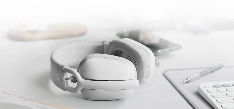 Logitech Zone Vibe 100 Wireless Headset - Off White Feature 3