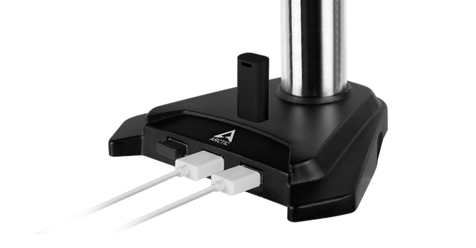 Arctic Z3 Pro (Gen 3) Desk Mount Triple Monitor Arm with SuperSpeed USB Hub - Matt Black Feature 3