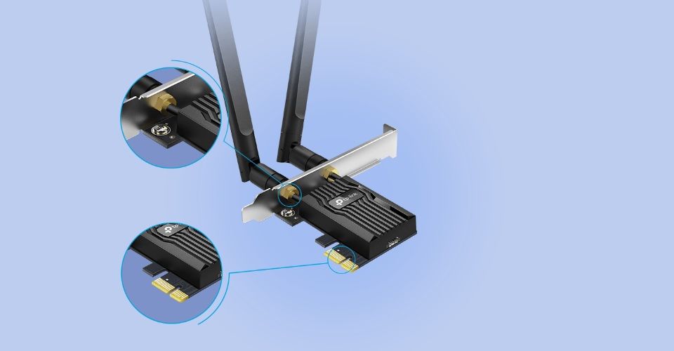 TP-Link AX3000 Wi-Fi 6 Bluetooth 5.2 PCIe Adapter Feature 5