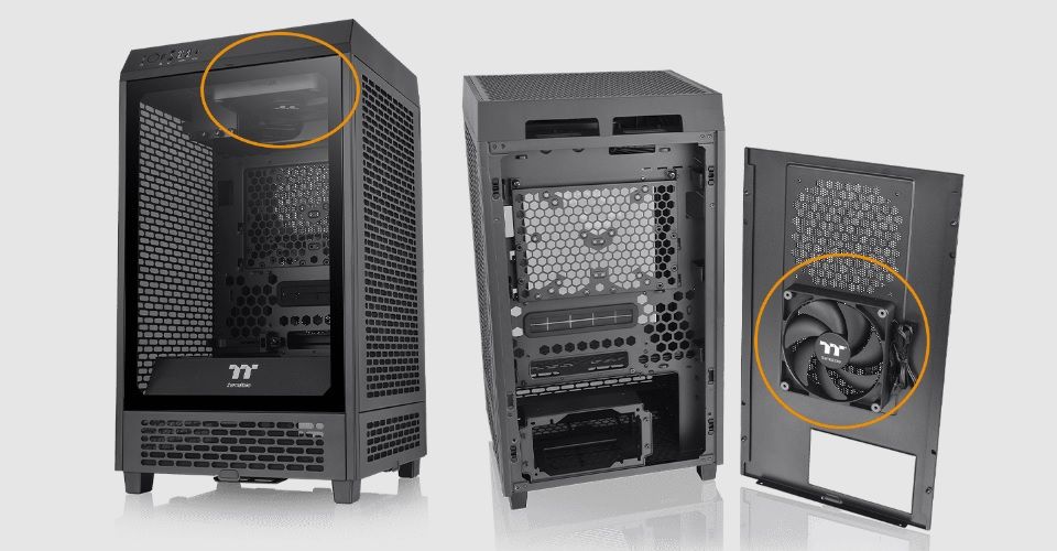 Thermaltake The Tower 200 Tempered Glass Mini Tower Chassis - Black Feature 2