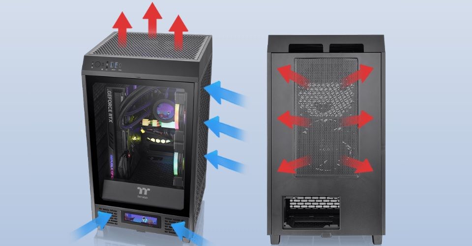 Thermaltake The Tower 200 Tempered Glass Mini Tower Chassis - Black Feature 4