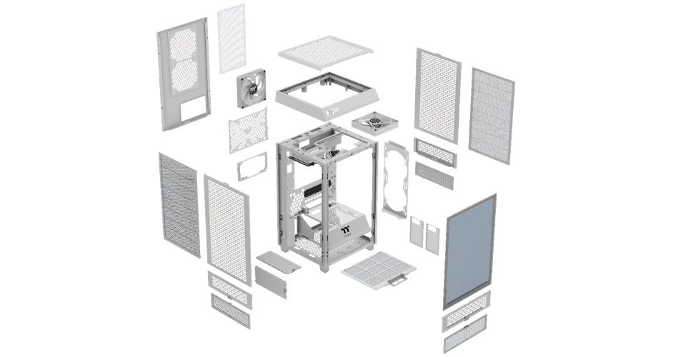 Thermaltake The Tower 200 Tempered Glass Mini Tower Chassis - Snow White Feature 7