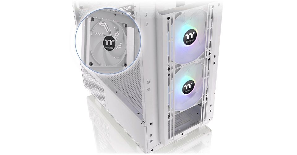 Thermaltake Ceres 300 TG ARGB Mid Tower E-ATX Case - Snow White Feature 2