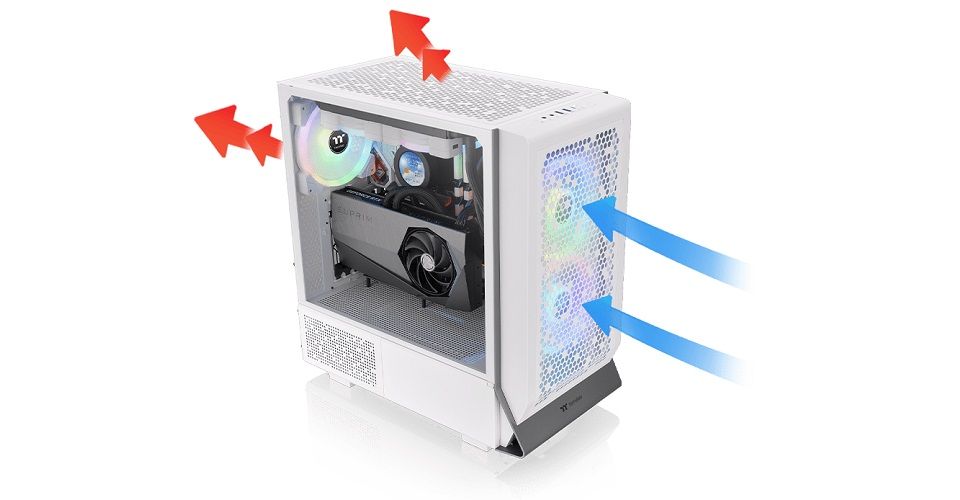 Thermaltake Ceres 300 TG ARGB Mid Tower E-ATX Case - Snow White Feature 5