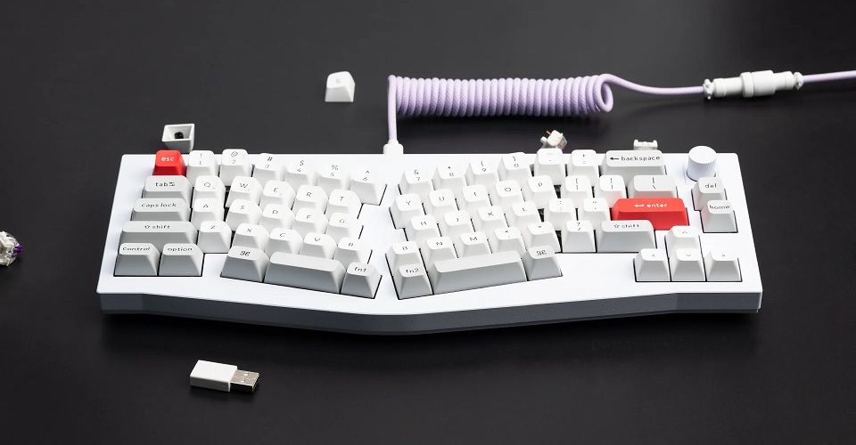 Keychron Straight Coiled Aviator Cable - Light Purple Feature 3