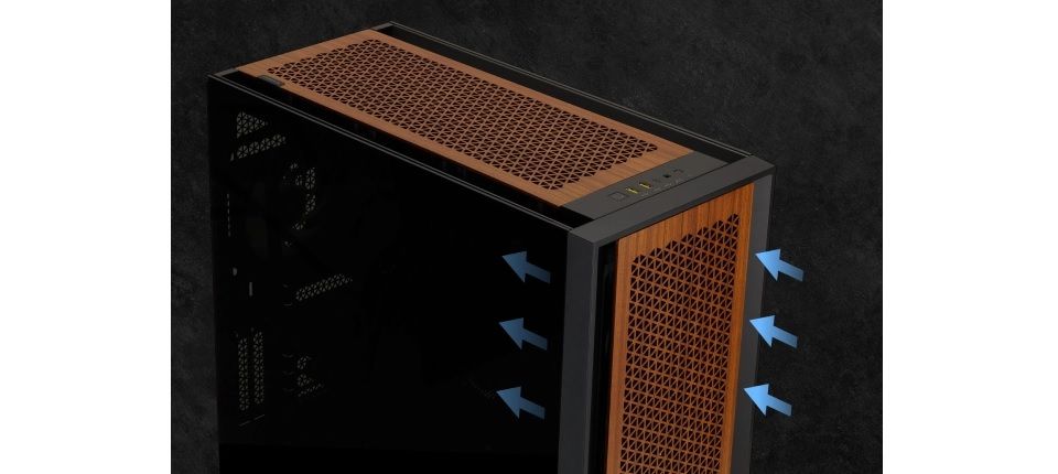 Corsair 5000D Airflow Front and Top Wooden PC Case Panels - Sapele Feature 4