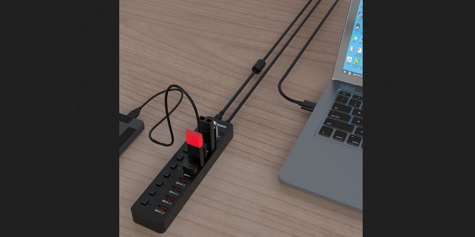 Simplecom 48W 10-Port USB 3.0 Hub and Charger Feature 1