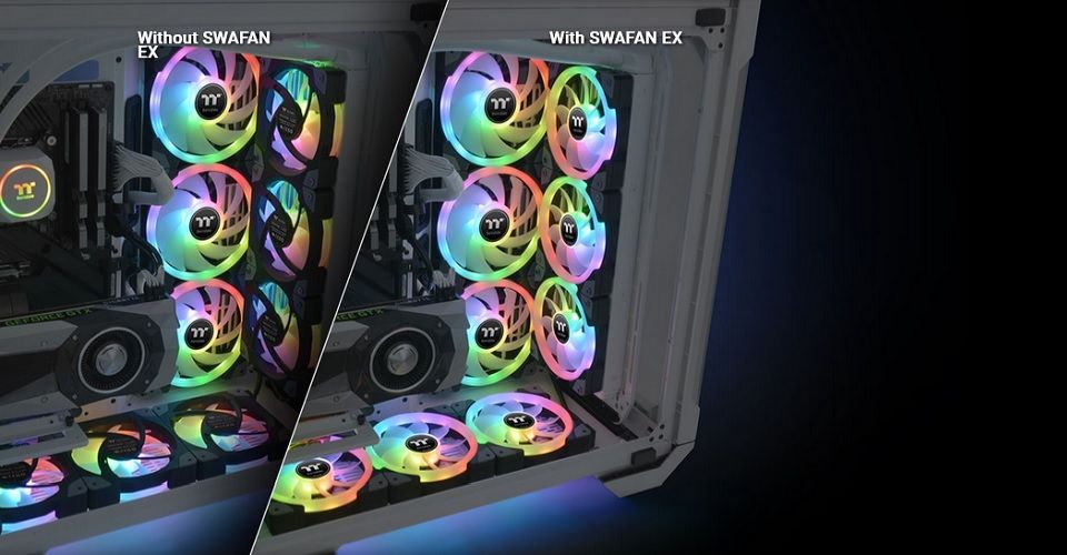 Thermaltake SWAFAN EX14 RGB Magnetic Quick Connect PWM Cooling 3-Fan Pack (Up to 2000RPM) - Black Feature 6