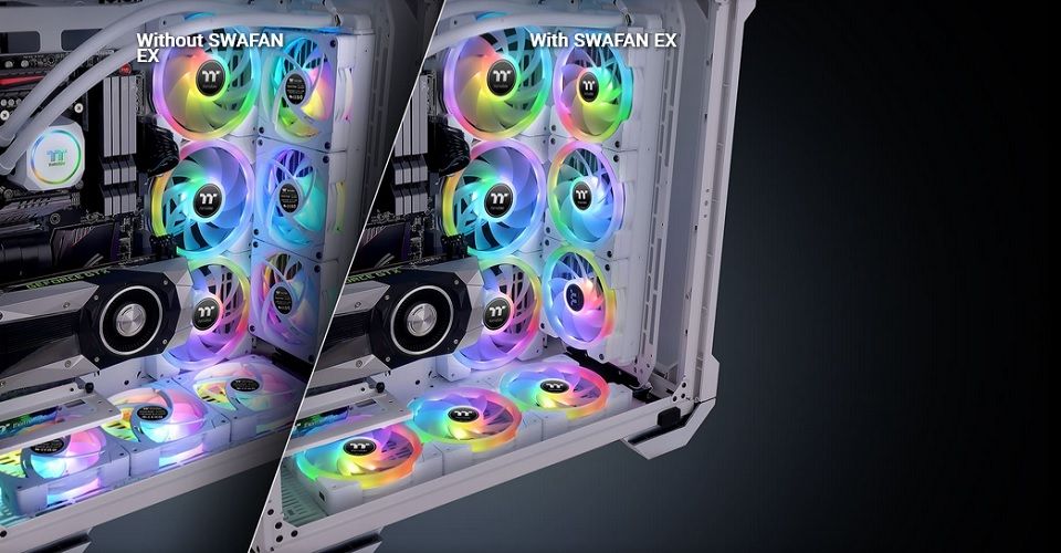 Thermaltake SWAFAN EX12 RGB Magnetic Quick Connect PWM Cooling 3-Fan Pack (Up to 2000RPM) - White Feature 6