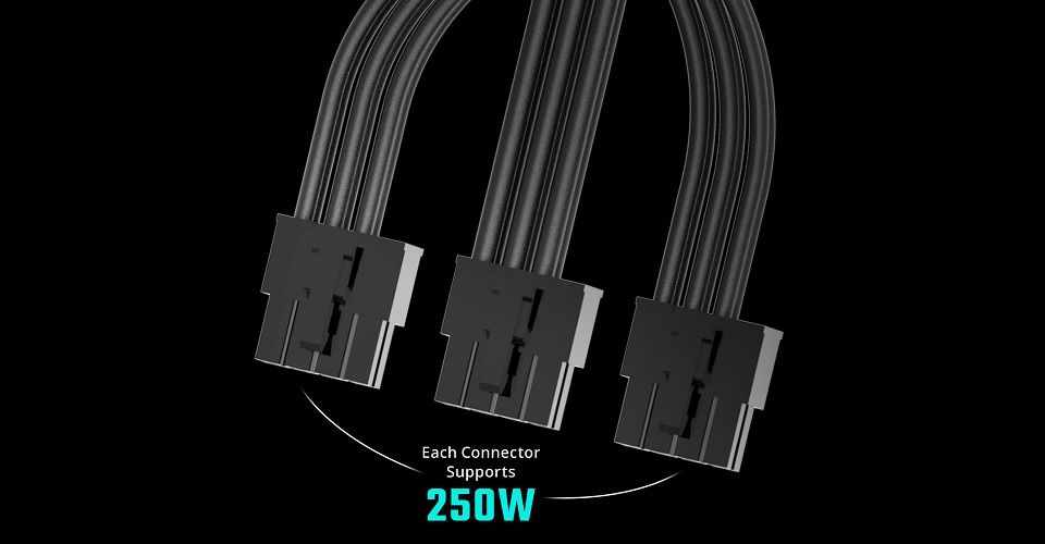 Cooler Master 90 Degree 12VHPWR-3x8Pin Type1 Adapter Cable - Black Feature 3