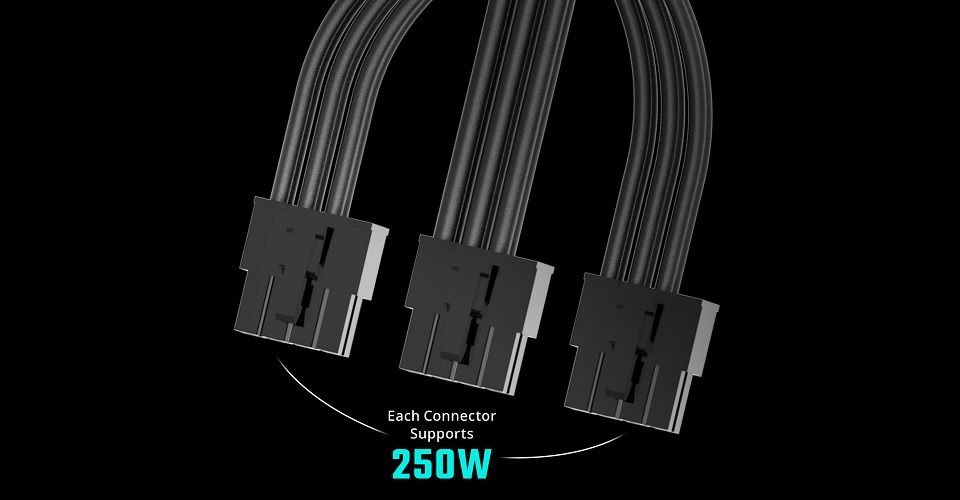 Cooler Master 90 Degree 12VHPWR-3x8Pin Type2 Adapter Cable - Black Feature 3