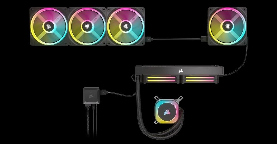 Corsair iCUE Link QX120 RGB 120mm Triple Fan Starter Kit - Black Feature 1