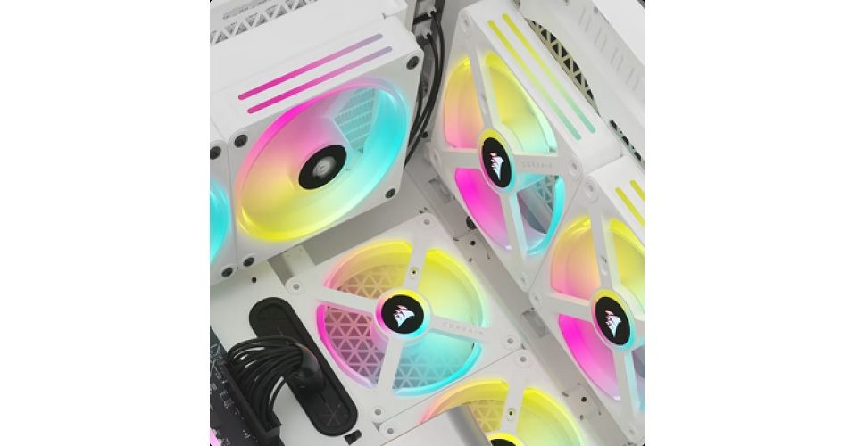 Corsair iCUE Link QX120 RGB 120mm Triple Fan Starter Kit - White Feature 2