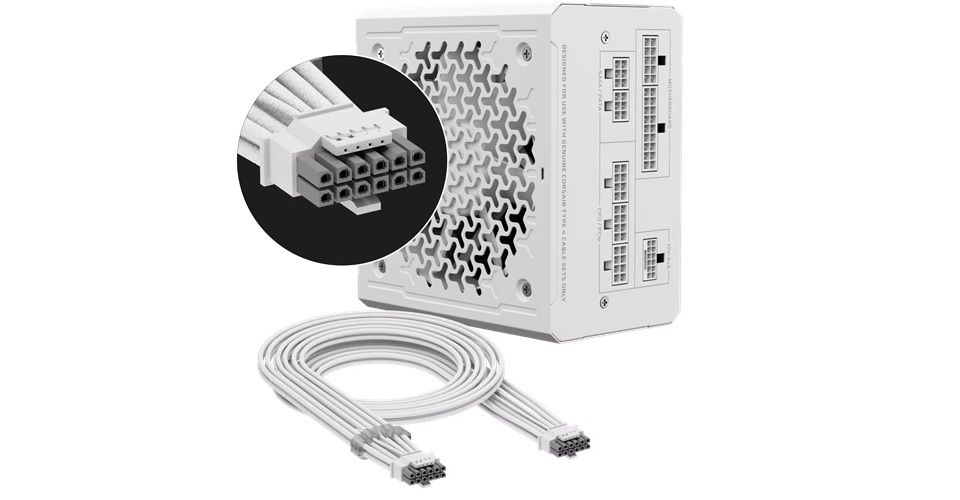 Corsair RM850e Gold Modular ATX 3.1 850W Power Supply White Feature 3