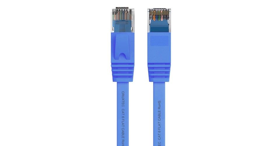 Cruxtec FC6-020-BL 2m Flat CAT6 UTP Ethernet Cable - Blue Feature 3