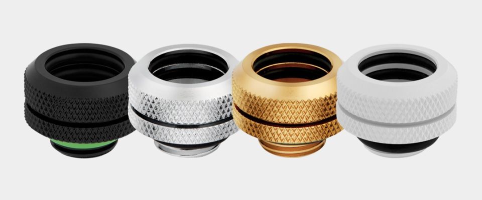 Corsair Hydro X Series XF Hardline 14mm OD Fitting 4 Pack - Gold Feature 1