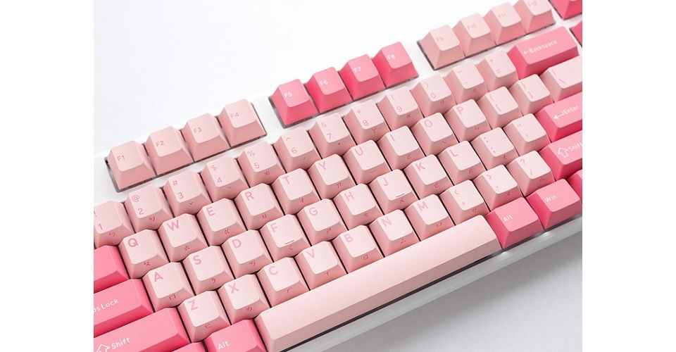 Ducky One 3 Cherry MX Blue Switch Non LED Seamless Double Shot PBT Mechanical Keyboard - Gossamer Pink Feature 1