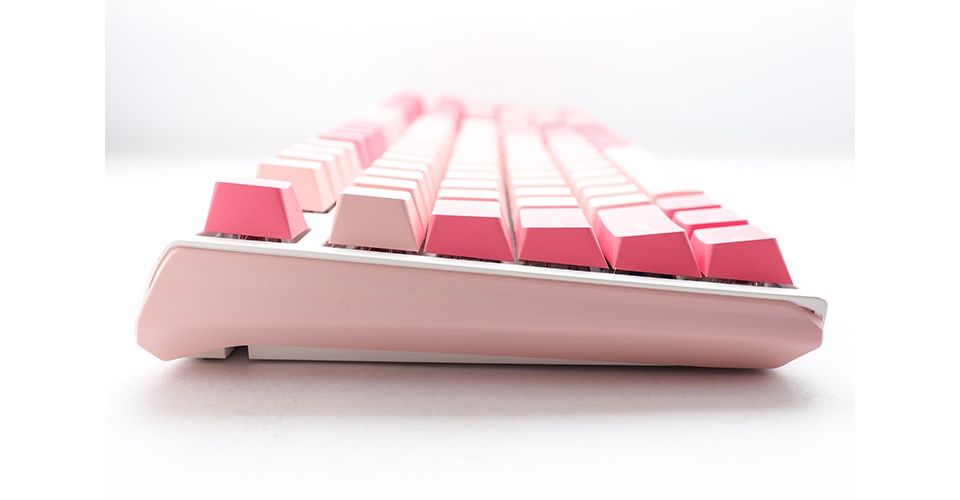 Ducky One 3 Cherry MX Ergo Clear Switch Non LED Seamless Double Shot PBT Mechanical Keyboard - Gossamer Pink Feature 5