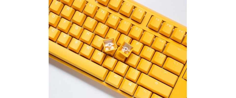 Ducky One 3 PBT Double Shot Yellow Mechanical Keyboard - Clear Switch Feature 1