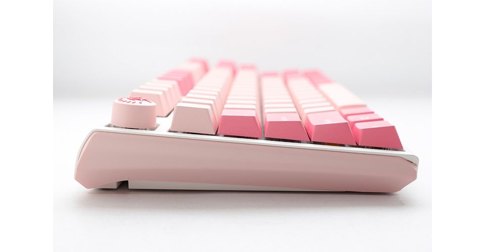 Ducky One 3 TKL Cherry MX Ergo Clear Switch Non LED Seamless Double Shot PBT Hot-Swappable Mechanical Keyboard - Gossamer Pink Feature 5