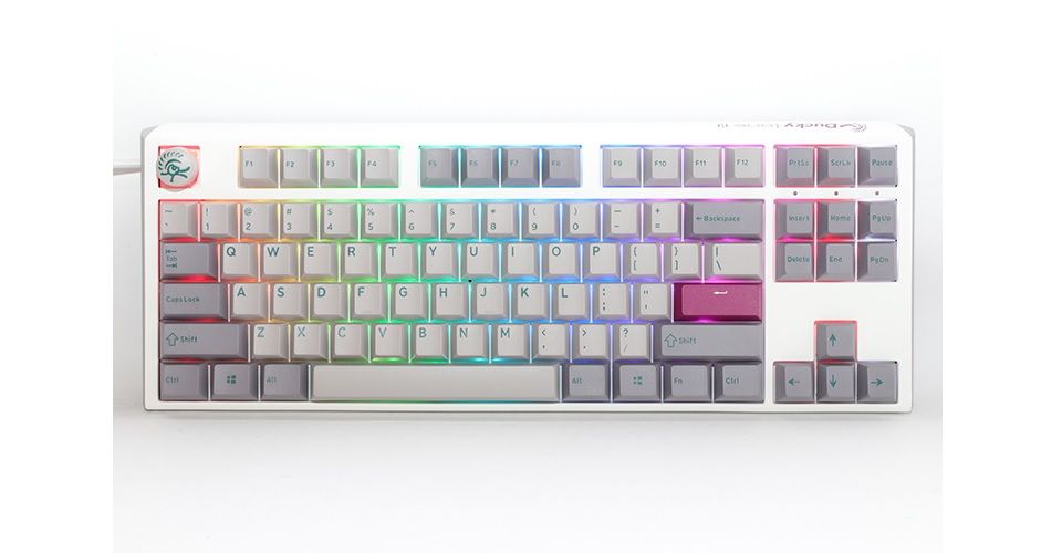 Ducky One 3 TKL Cherry MX Ergo Clear Switch PBT Seamless Double-Shot Keycaps RGB LED Hot-Swappable Mechanical Keyboard - Mist Grey Feature 7