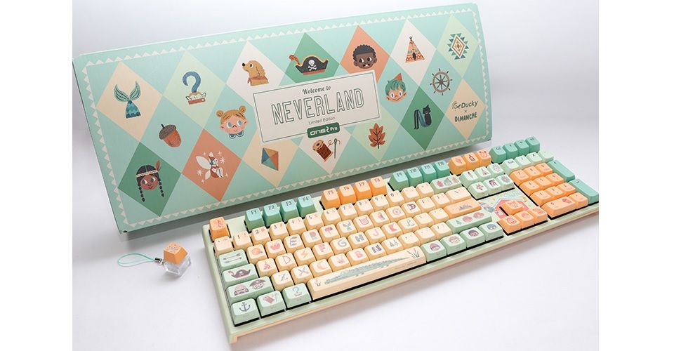 Ducky One 2 Pro Peter Pan Dimanche Collab Varmilo V2 Iris EC Switch MDA Profile PBT Dye-Sub Keycaps White LED Mechanical Keyboard - Neverland Edition Feature 3