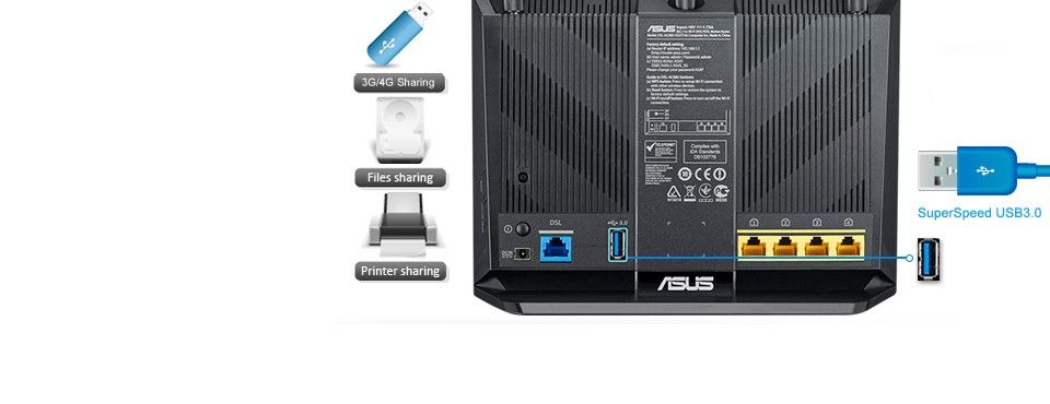 ASUS DSL-AC68U Dual Band Wireless Modem Router Feature 5