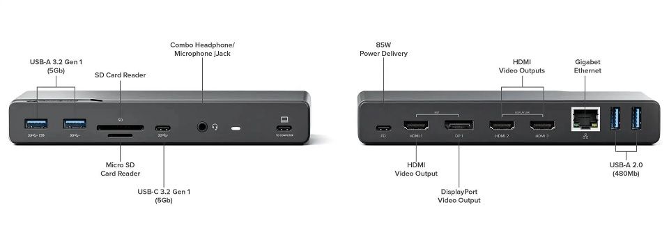 Alogic DV4 Universal Quad Display Docking Station - Space Grey/Black Feature 3