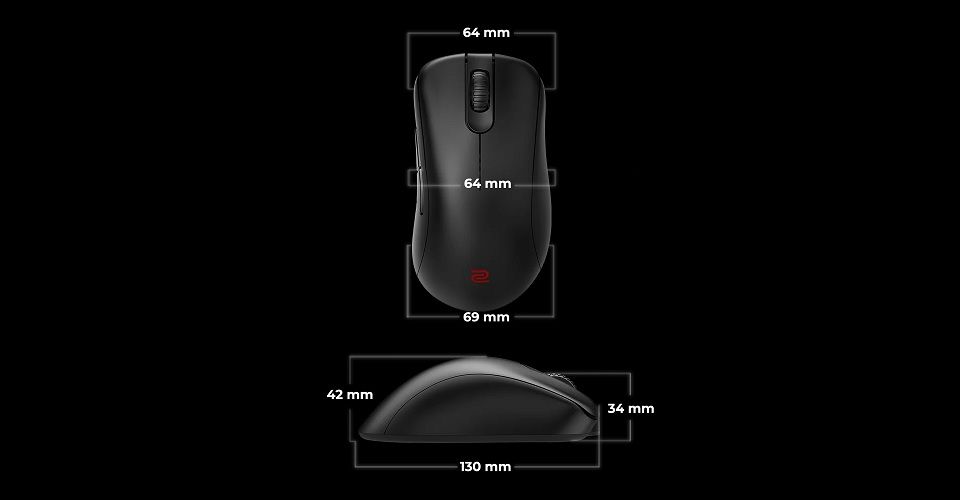 BenQ Zowie EC1-CW Large Wireless Mouse for Esports - Matte Black Feature 6