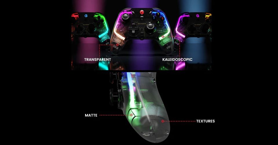 GameSir T4 Kaleid Transparent RGB Gaming Controller Feature 6