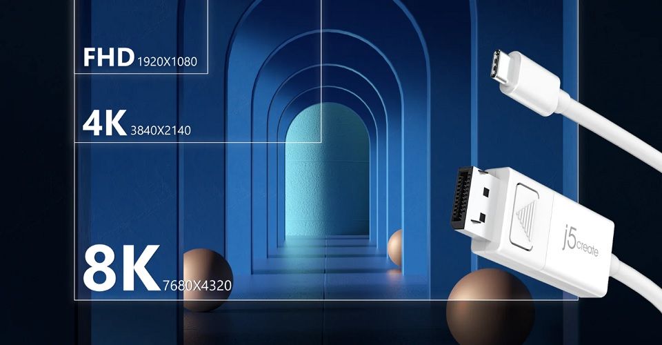 J5create JCA141 USB-C to 4K DisplayPort Cable Feature 3