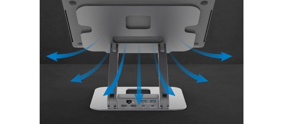 J5create Multi-Angle Dual 4K HDMI Docking Laptop Stand - Space Grey Feature 4